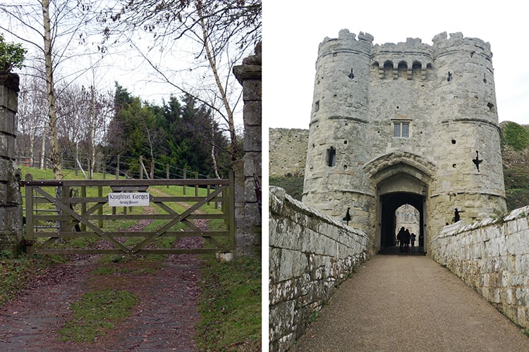 Carisbrooke Castle and Knighton Gorges Gateposts Isle of Wight