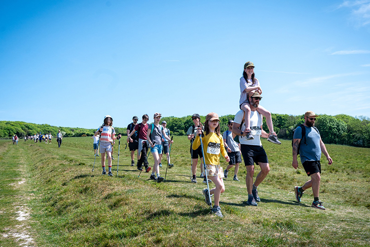 Walkers participating in Walk the Wight charity event